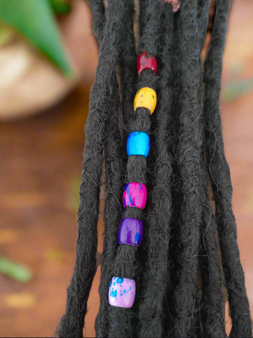 Paint-splashed beads - Set of 6